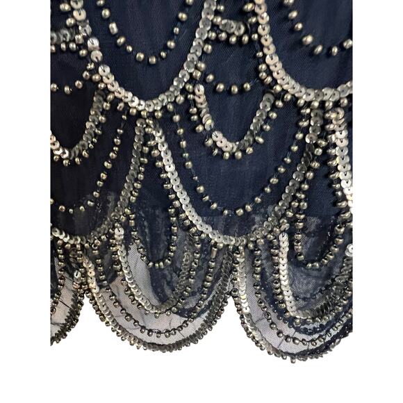 Pisarro Nights Black and Silver Beaded Midi Dress - Picture 6 of 12